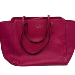 Elegant Pink Leather Tote Bag
